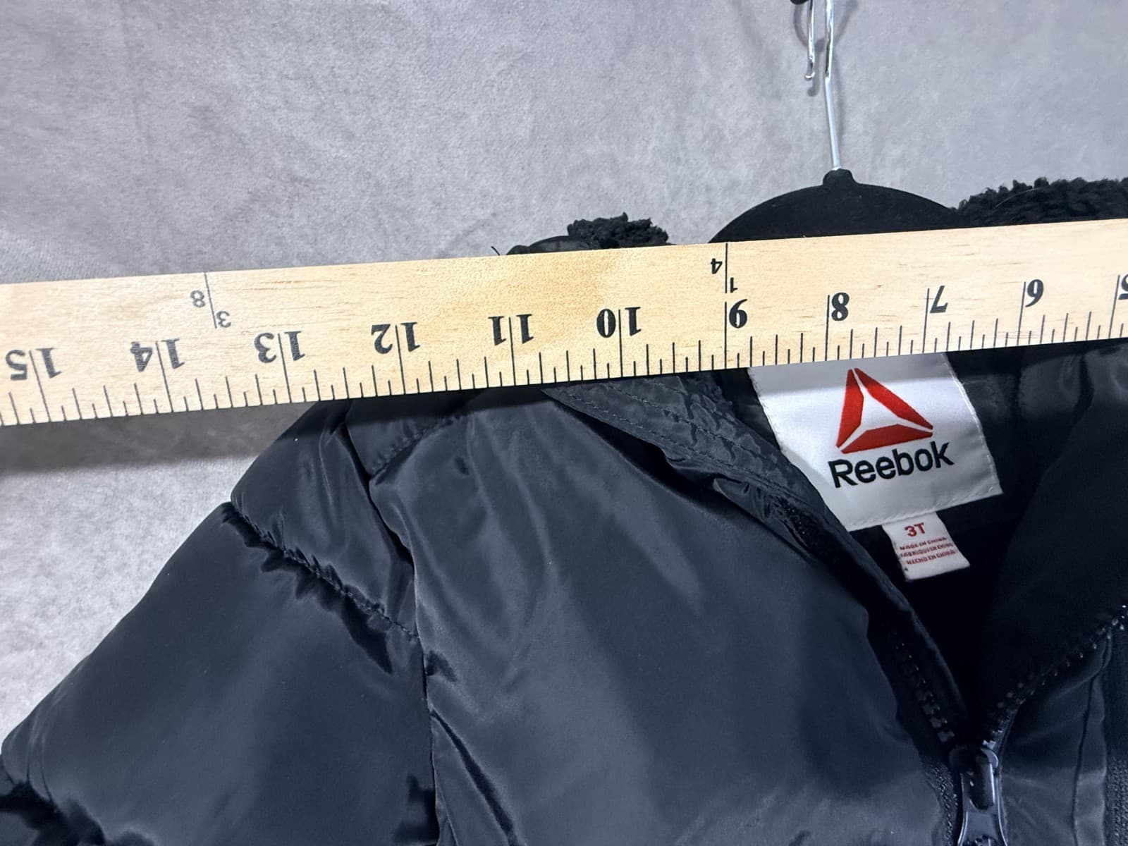 Toddler 3T Reebok Puff Jacket Fleece Lined with Hood Black - Thumbnail 11