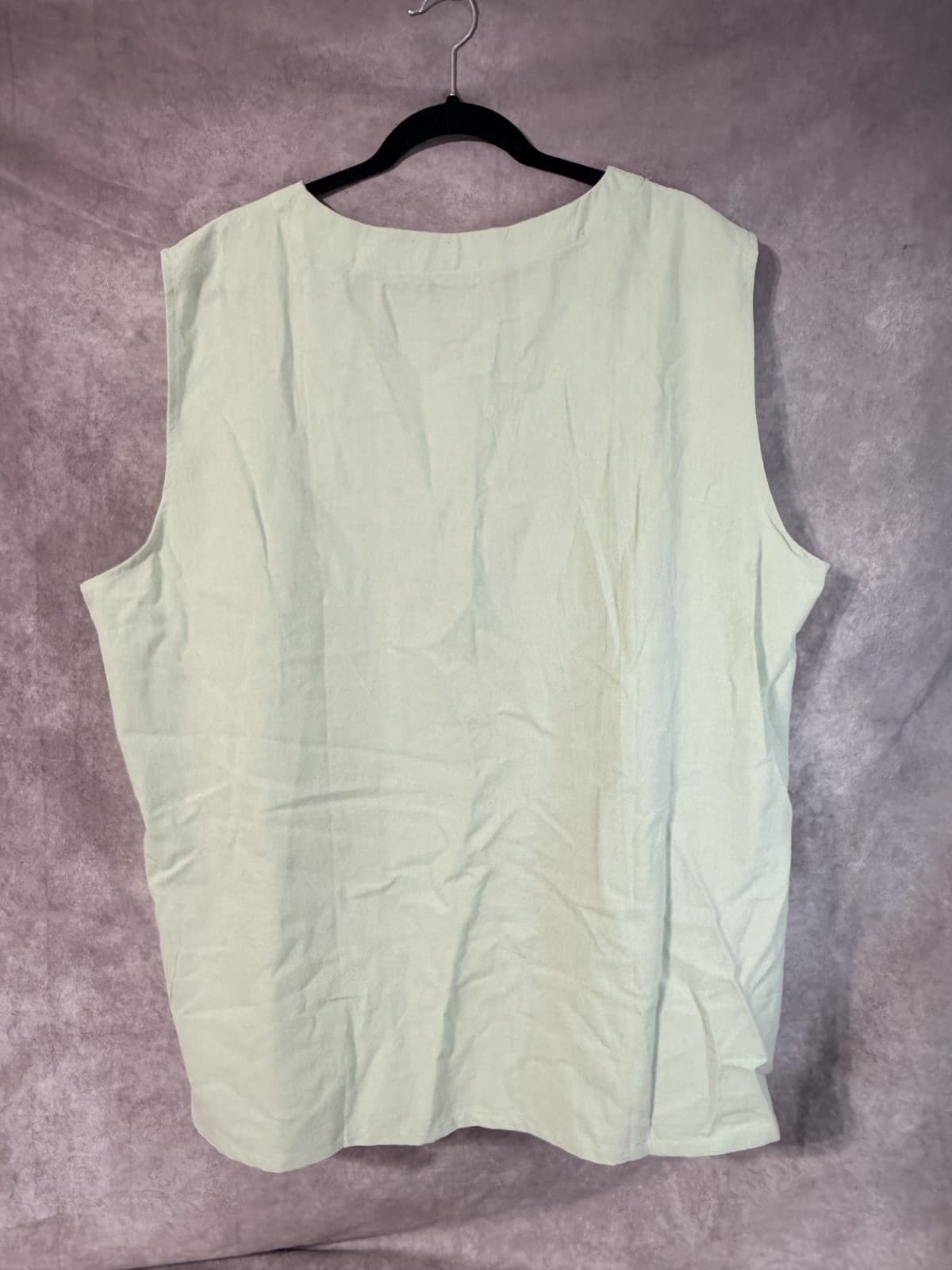 NW/oT Coofandy Green Colored Sleeveless Tie front Men's Shirt XXL - Thumbnail 3