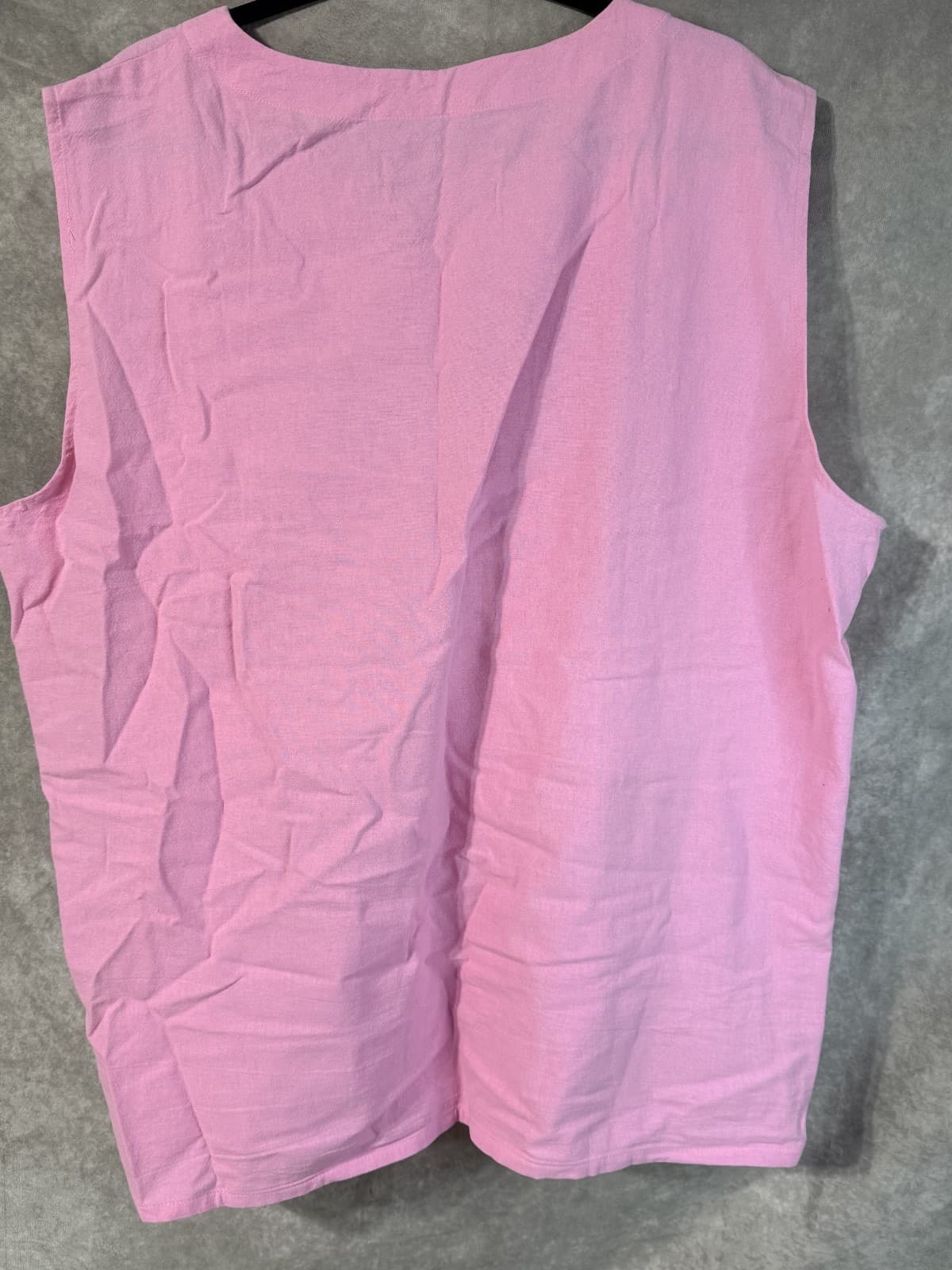 NW/oT Coofandy Pink Colored Sleeveless Tie front Men's Shirt XXL - Thumbnail 3