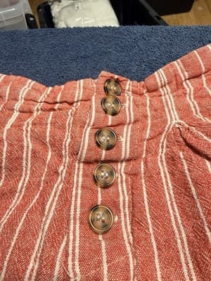 Indigo Rein Red & White Striped Shorts Button Up Women’s Size Small - Thumbnail 2