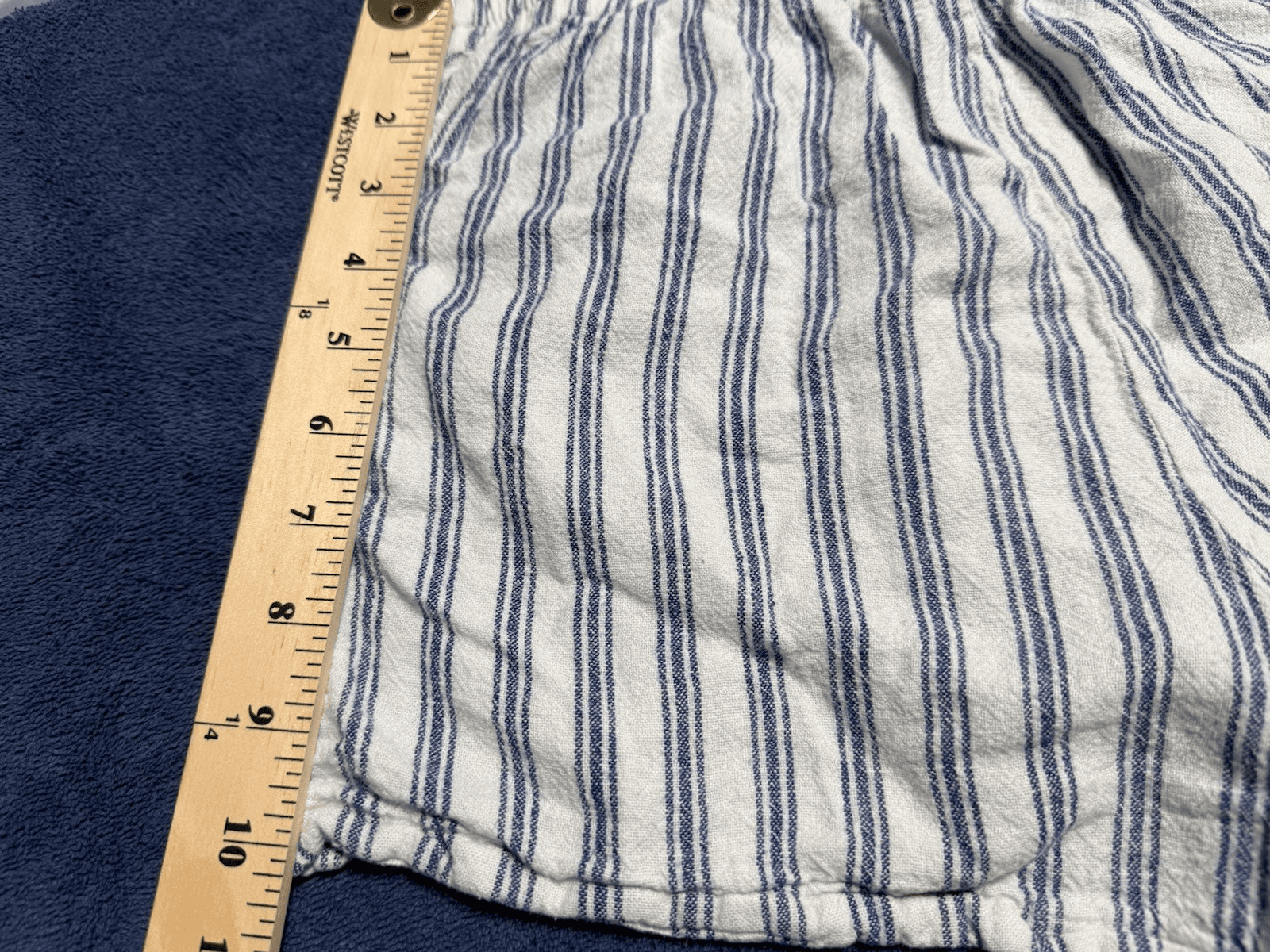 Indigo Rein White And Blue Striped Shorts Button Up Women’s Small - Thumbnail 3