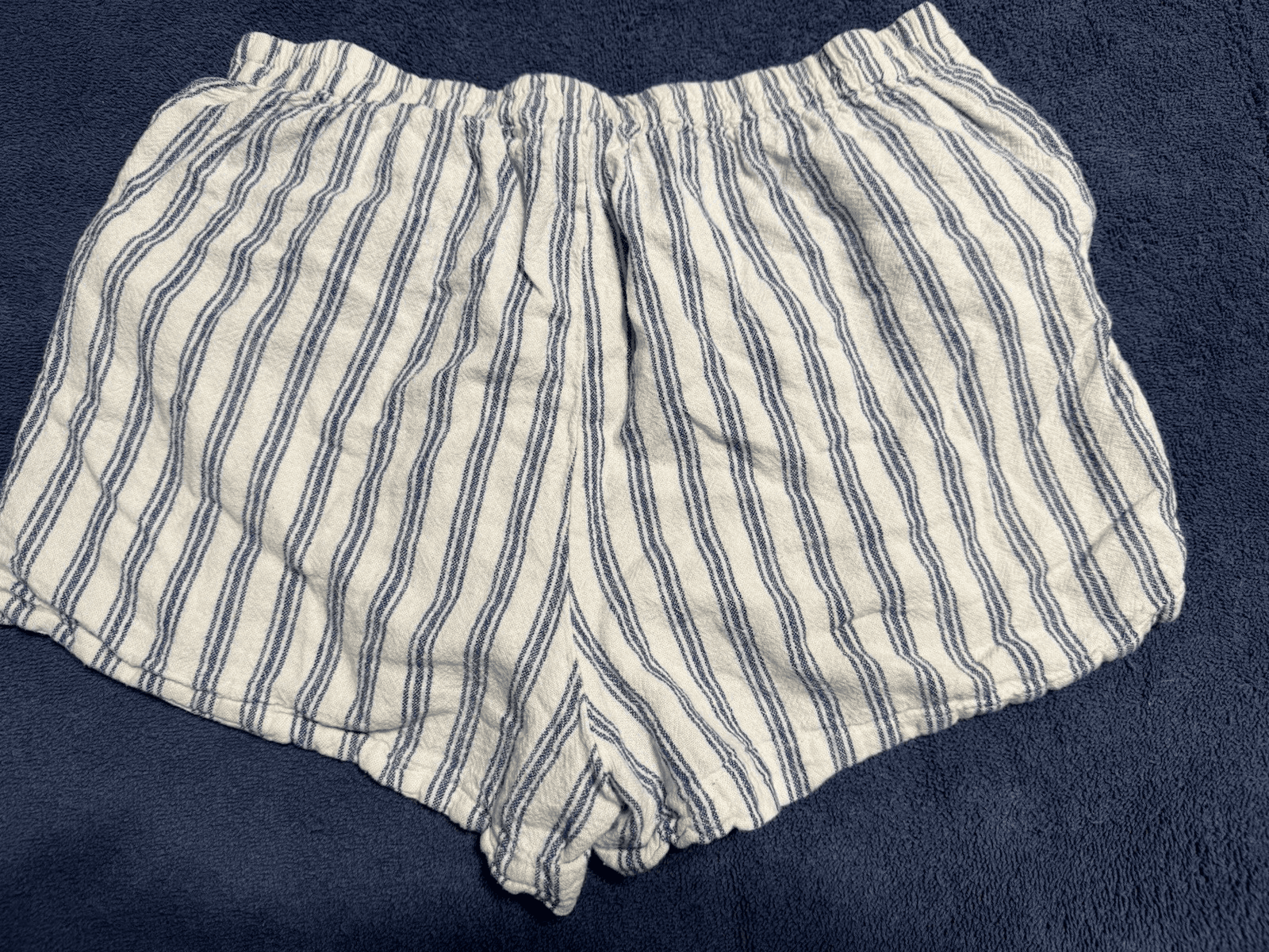 Indigo Rein White And Blue Striped Shorts Button Up Women’s Small - Thumbnail 2
