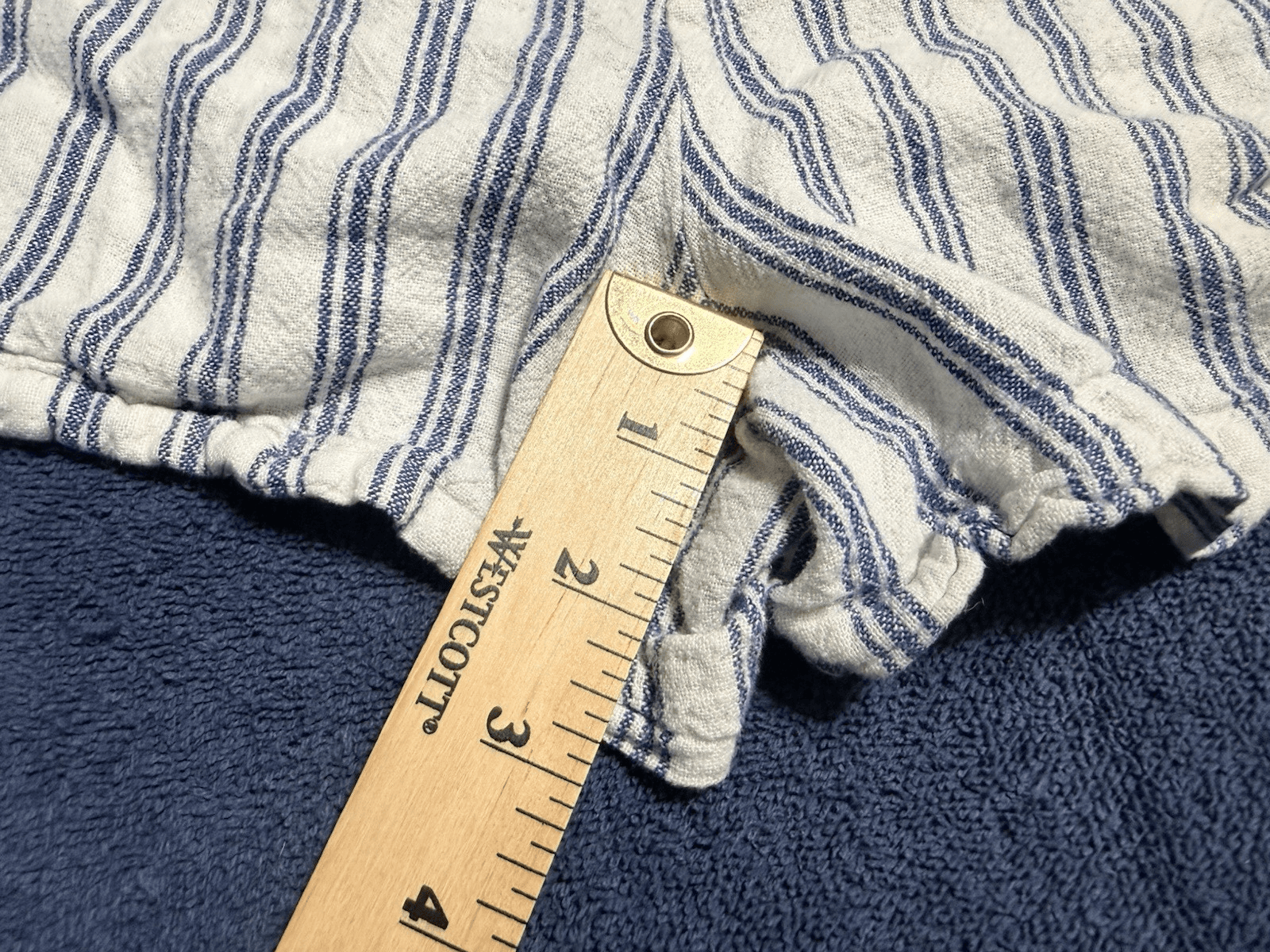 Indigo Rein White And Blue Striped Shorts Button Up Women’s Small - Thumbnail 5