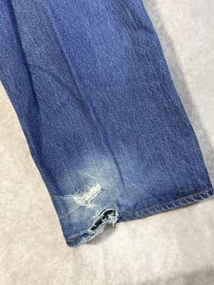 Levi’s 501 Straight Denim Jeans Button Fly Medium Wash Classic 5 Pocket 44x32 - Thumbnail 6