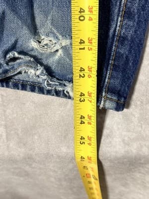 Levi’s 501 Straight Denim Jeans Button Fly Medium Wash Classic 5 Pocket 44x32 - Thumbnail 8