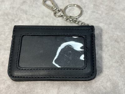 Steve Madden Embossed Key Chain Wallet Black Leather Unisex - Thumbnail 2
