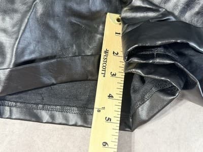 Shien Curve Black Pleather Pleated Shorts 3XL Pockets - Thumbnail 6