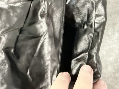 Shien Curve Black Pleather Pleated Shorts 3XL Pockets - Thumbnail 4