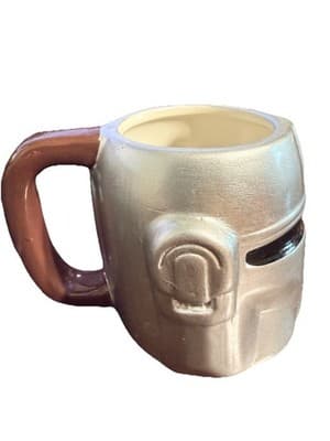 Star Wars Mandalorian Helmet Mug Ceramic Silver 3D Design - Thumbnail 4