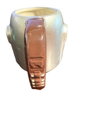 Star Wars Mandalorian Helmet Mug Ceramic Silver 3D Design - Thumbnail 5