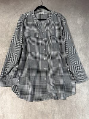 Calvin Klein Women’s Blouse Black And White Checkered Size 3XL - Thumbnail 2