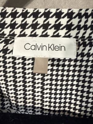 Calvin Klein Women’s Blouse Black And White Checkered Size 3XL - Thumbnail 6