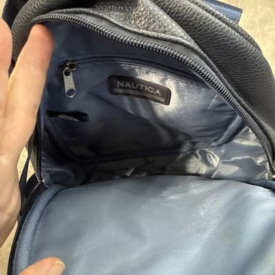 NAUTICA Brand ~ Navy Faux Leather ~ Backpack /Purse - Thumbnail 3