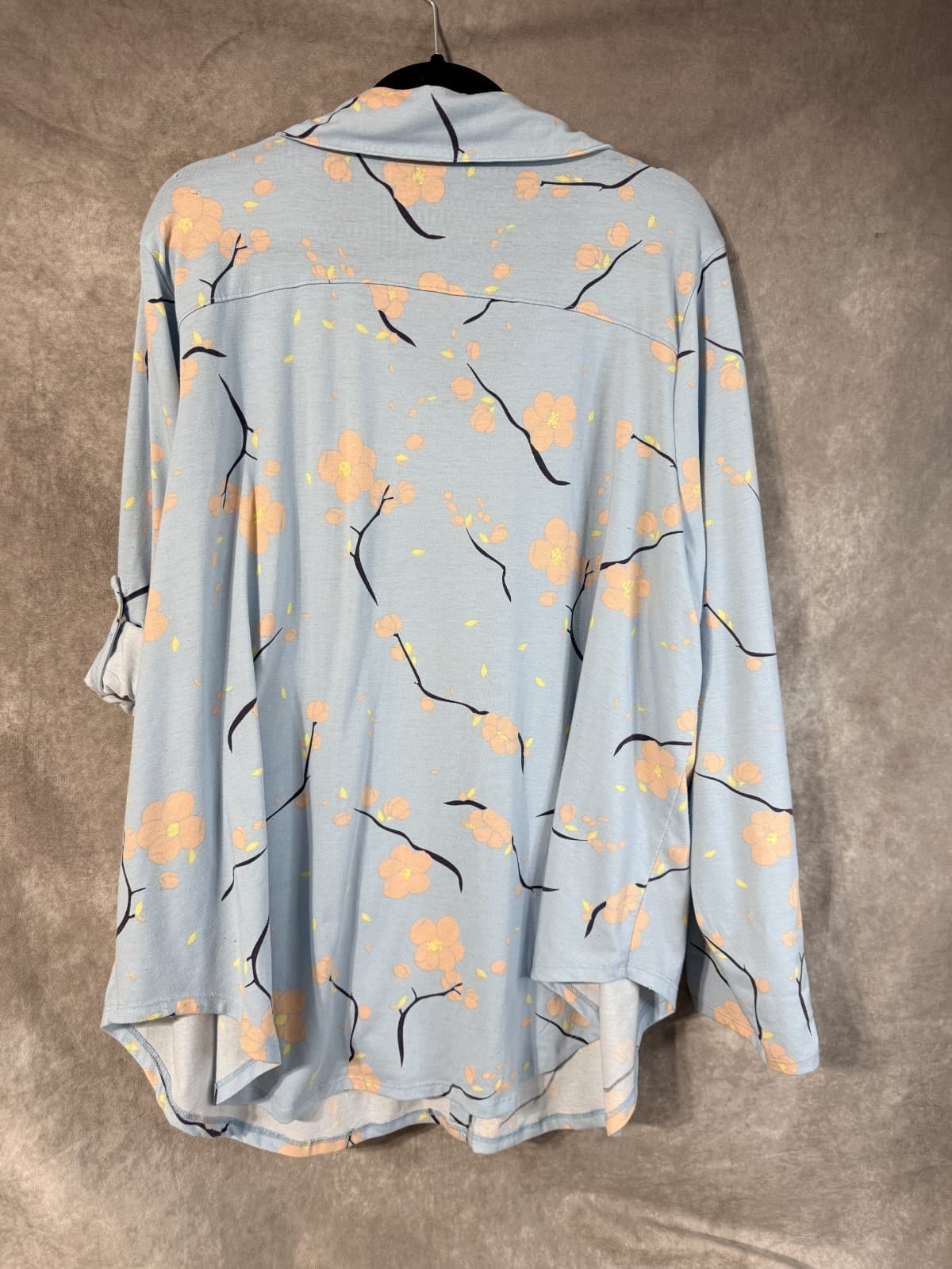 Lularoe Valentina Blouse Blue Floral Pattern Women's 3XL - Thumbnail 5