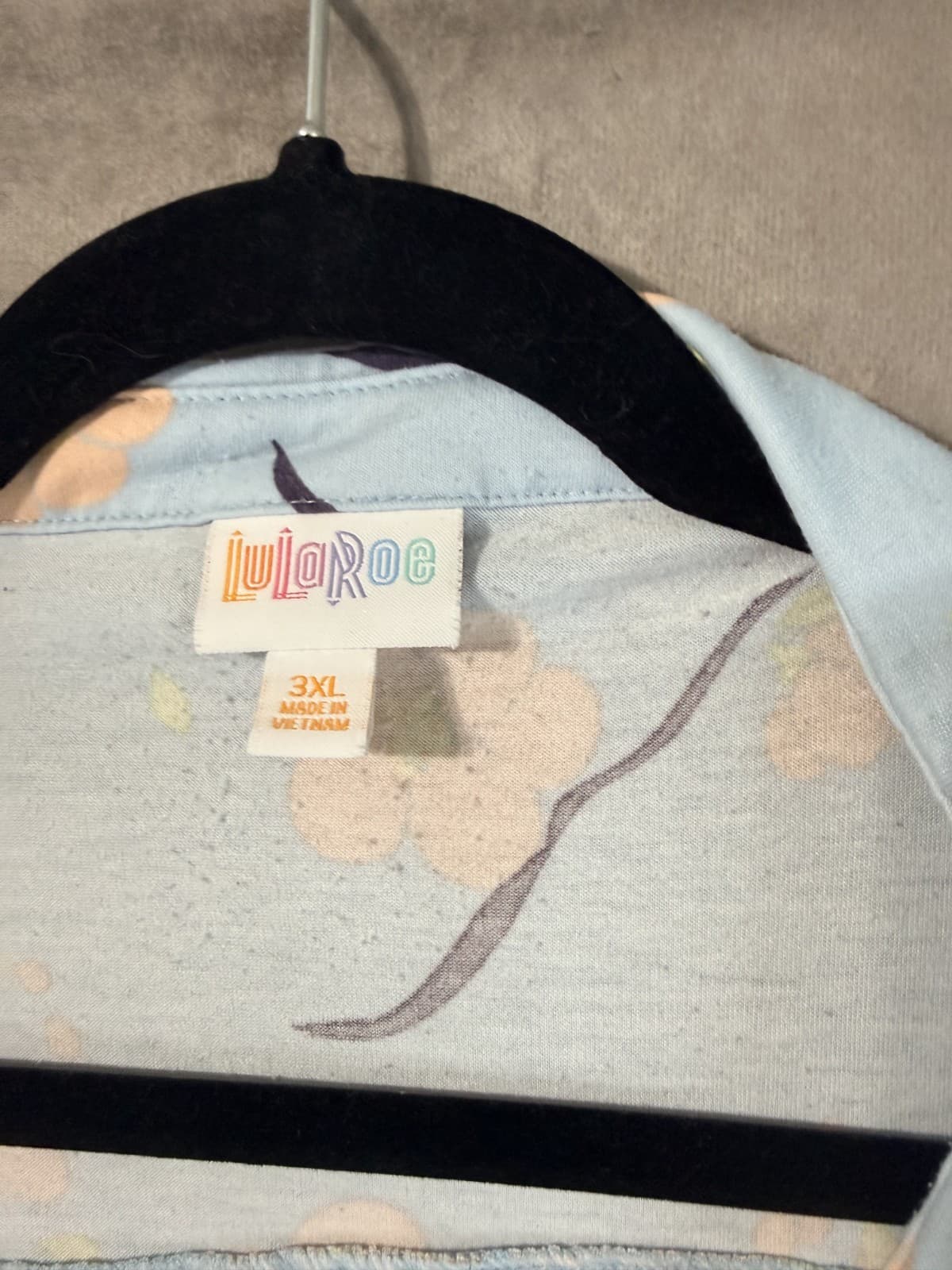 Lularoe Valentina Blouse Blue Floral Pattern Women's 3XL - Thumbnail 4