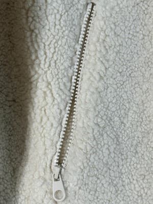 Lands End Cream Colored Fleece Jacket Full Zip. Zip Pockets Women’s Large - Thumbnail 5