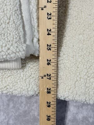 Lands End Cream Colored Fleece Jacket Full Zip. Zip Pockets Women’s Large - Thumbnail 9
