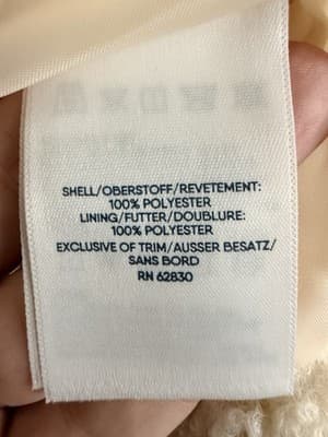 Lands End Cream Colored Fleece Jacket Full Zip. Zip Pockets Women’s Large - Thumbnail 7