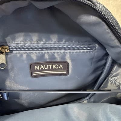 NAUTICA Brand ~ Navy Faux Leather ~ Backpack /Purse - Thumbnail 6