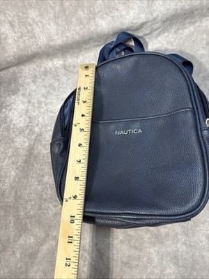 NAUTICA Brand ~ Navy Faux Leather ~ Backpack /Purse - Thumbnail 9