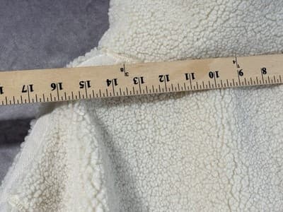 Lands End Cream Colored Fleece Jacket Full Zip. Zip Pockets Women’s Large - Thumbnail 11