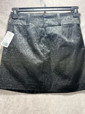NWT NEW Forever 21 black mini skirt size S Jacquard textured short - Thumbnail 2