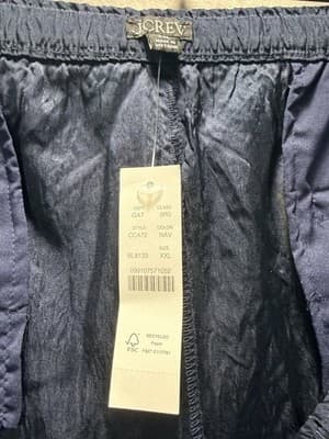 NWT J Crew Wide Leg Elastic Waist Navy Pants - Thumbnail 3