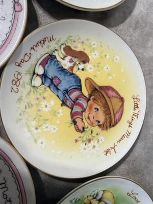 Vintage Set Of 7 Special Memories Plates Mothers Day 80s - Thumbnail 6