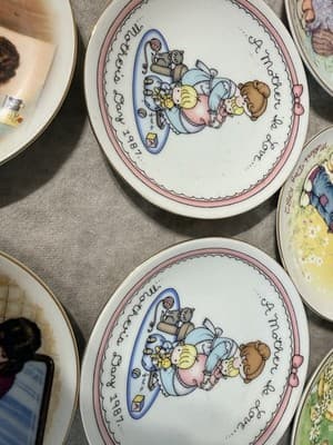 Vintage Set Of 7 Special Memories Plates Mothers Day 80s - Thumbnail 4