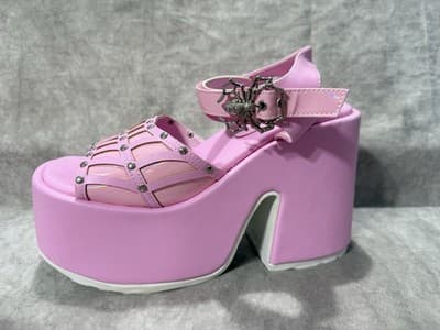 NWT Pink Demonia Platform Chunky Heels - Thumbnail 2