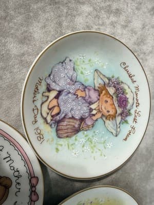 Vintage Set Of 7 Special Memories Plates Mothers Day 80s - Thumbnail 5