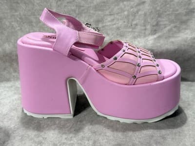NWT Pink Demonia Platform Chunky Heels - Thumbnail 6