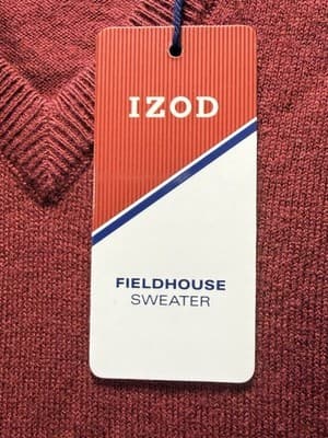 NWT IZOD Men’s Sleeveless Fieldhouse Sweater Red Dahlia Size Large - Thumbnail 4