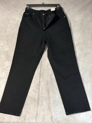 NWT Riders By Lee Women’s Jeans Coal Black Size 12M RF Stretch Tapered Leg - Thumbnail 2