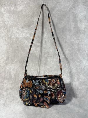 Vera Bradley Kensington Brown Amy Style Small Crossbody Bag EUC With Wallet - Thumbnail 4