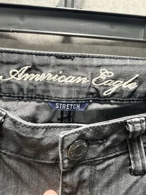 American Eagle Faded Black Stretch Skinny Jeans Women’s Size 2 - Thumbnail 4