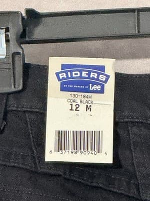 NWT Riders By Lee Women’s Jeans Coal Black Size 12M RF Stretch Tapered Leg - Thumbnail 6