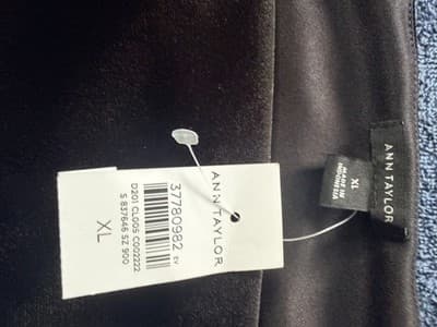 NWT Ann Taylor Black Velvet Soft Off The Shoulder Women’s Blouse Size XL - Thumbnail 3