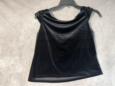 NWT Ann Taylor Black Velvet Soft Off The Shoulder Women’s Blouse Size XL - Thumbnail 2