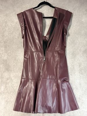 NWT Steve Madden Women’s Size M Faux Leather Beckett Dress - Thumbnail 8