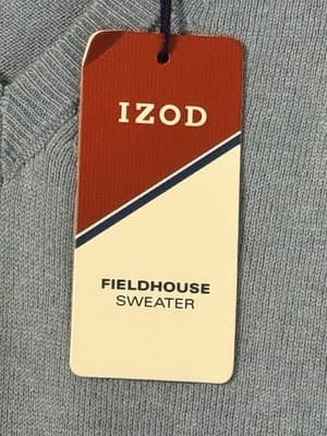 NWT IZOD Men’s Sleeveless Fieldhouse Sweater Ocean Blue Size Large - Thumbnail 4