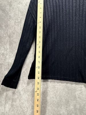 Worthington Women’s Pullover Ribbed Turtleneck In Black Metallic Glitter Size XS - Thumbnail 4