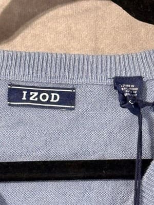 NWT IZOD Men’s Sleeveless Fieldhouse Sweater Ocean Blue Size Large - Thumbnail 5