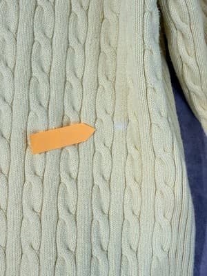 Tommy Hilfiger Yellow Cable Knit V-Neck Sweater Long Sleeve Women’s Size XL - Thumbnail 8