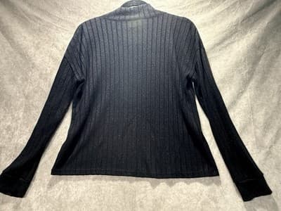 Worthington Women’s Pullover Ribbed Turtleneck In Black Metallic Glitter Size XS - Thumbnail 3