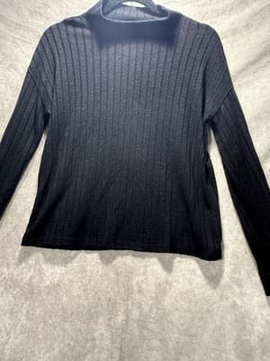 Worthington Women’s Pullover Ribbed Turtleneck In Black Metallic Glitter Size XS - Thumbnail 2