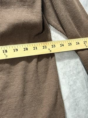 Knockout Jeans Men’s Brown Waffle Knit Thermal Size XL Pullover Streetwear - Thumbnail 7