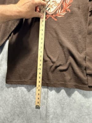 Knockout Jeans Men’s Brown Waffle Knit Thermal Size XL Pullover Streetwear - Thumbnail 4
