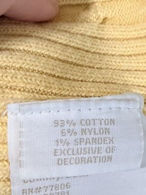 Tommy Hilfiger Yellow Cable Knit V-Neck Sweater Long Sleeve Women’s Size XL - Thumbnail 7