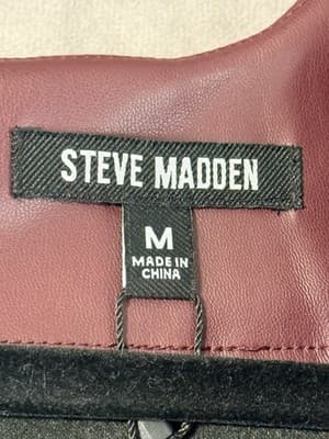 NWT Steve Madden Women’s Size M Faux Leather Beckett Dress - Thumbnail 4